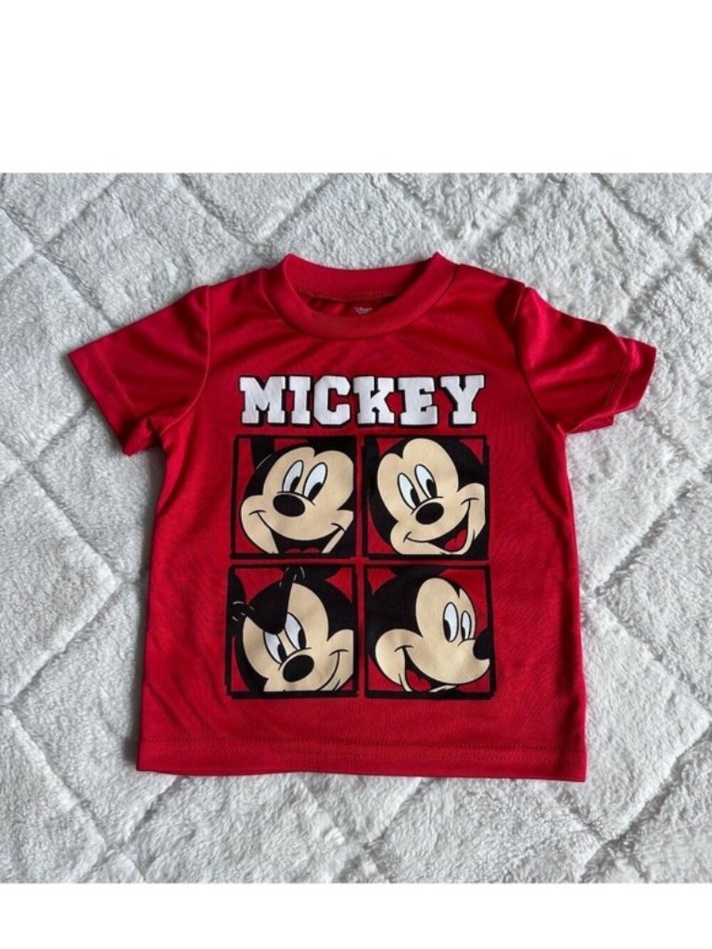 Disney | Red Mickey Mouse Faces & Emotions Short Sleeve Tee | Size 12 Months